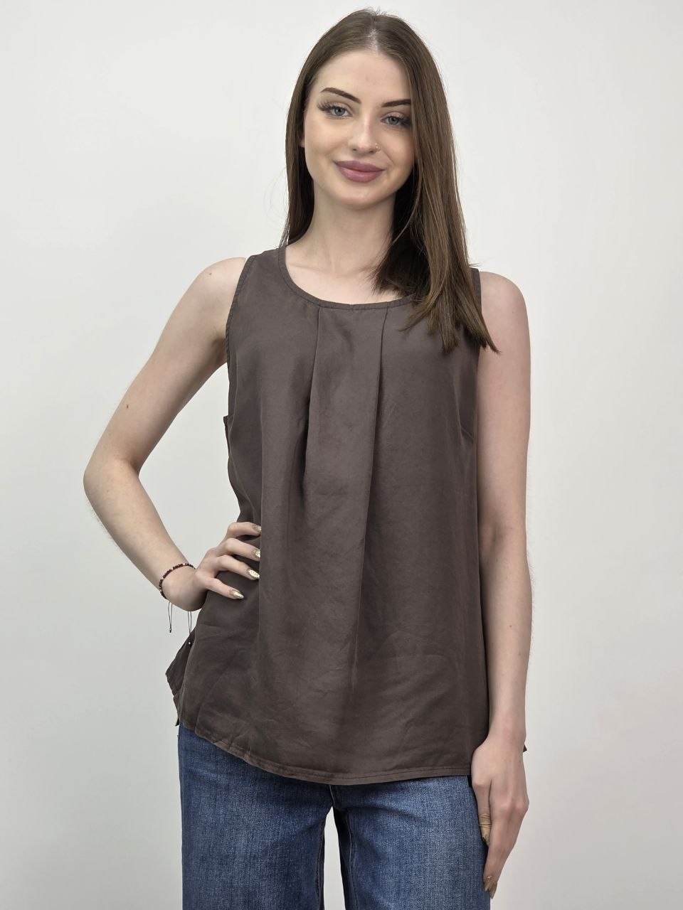 Bluzka Lyocell Chocolate Bow – 100% lyocell