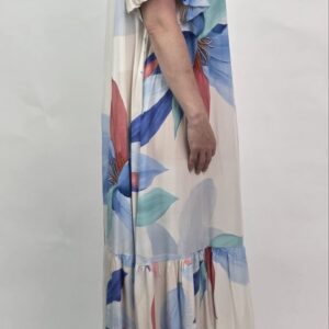 Sukienka Maxi Blue Bloom 100% Wiskoza PlusSize