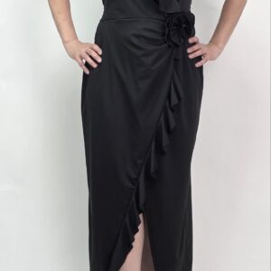 Czarna Sukienka Maxi Rose Elegance Plus Size