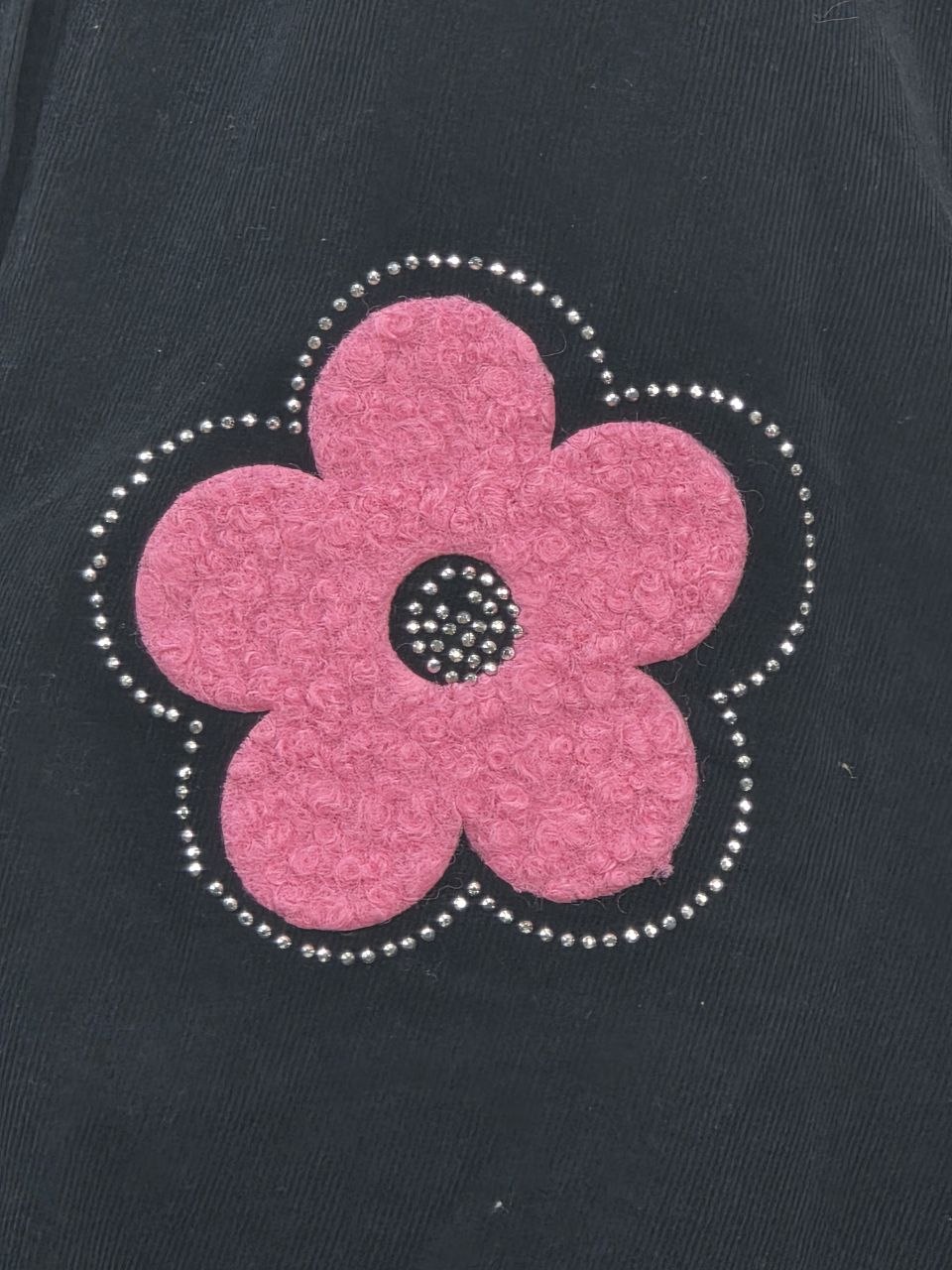 Włoska Koszula Sztruksowa Daisy Black - obrazek 2