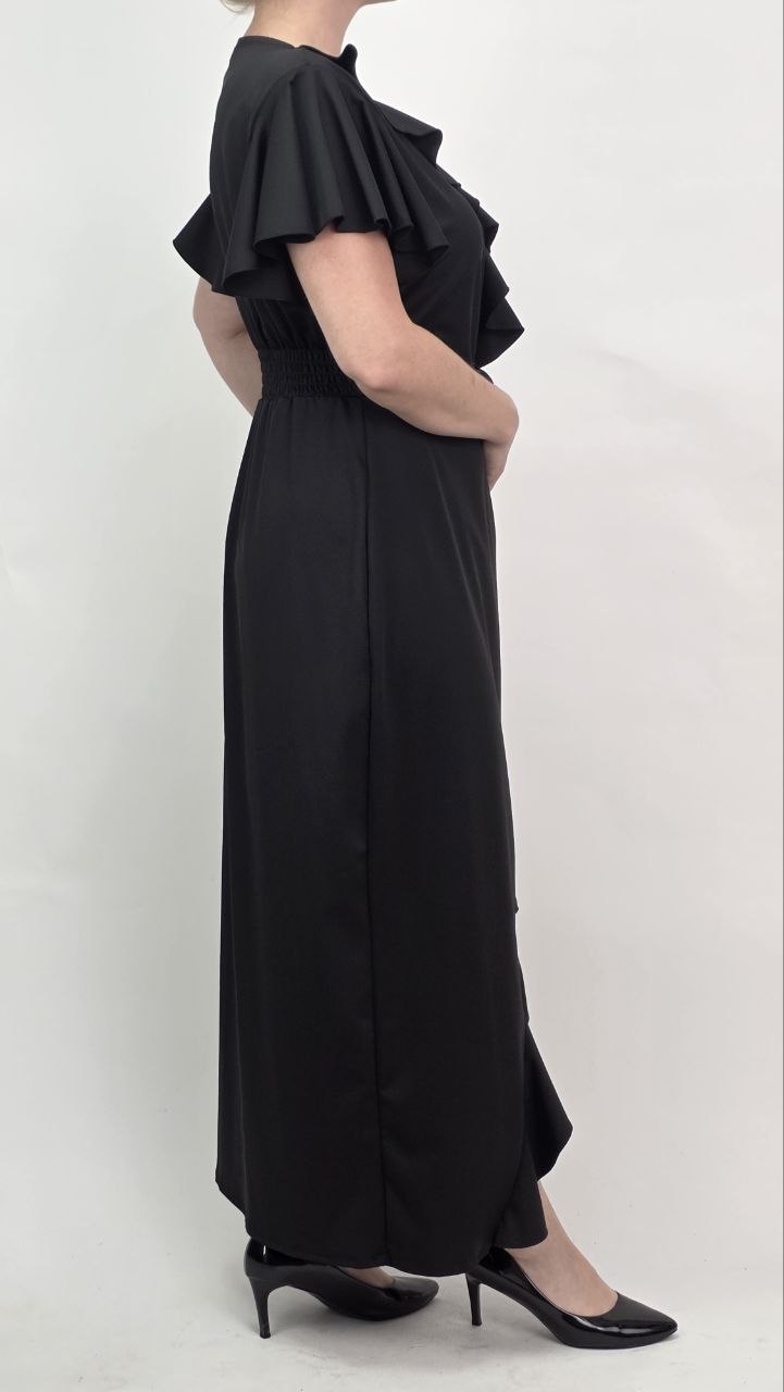 Czarna Sukienka Maxi Rose Elegance Plus Size - obrazek 2