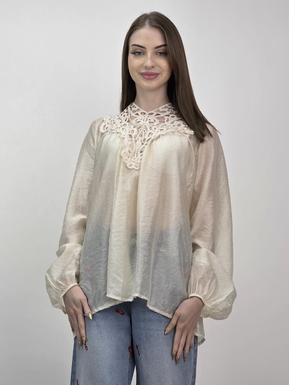 Bluzka z koronką Venezia Lace– lyocell premium