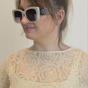 Okulary Przeciwsłoneczne Glamour UV400 Ecru