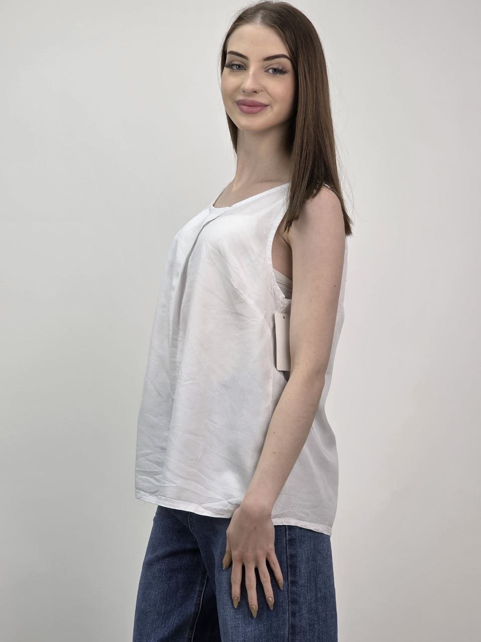 Bluzka Lyocell White Bow – 100% lyocell - obrazek 2