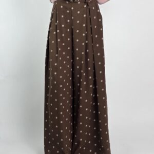 Spodnie Marcelki Caffè Pois Styl i Elegancja