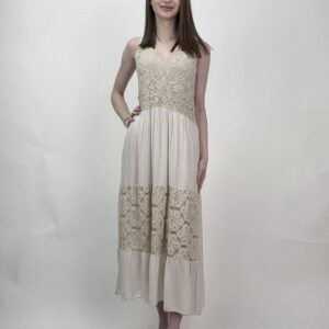 Sukienka Lace Écru koronkowa sukienka wiskoza