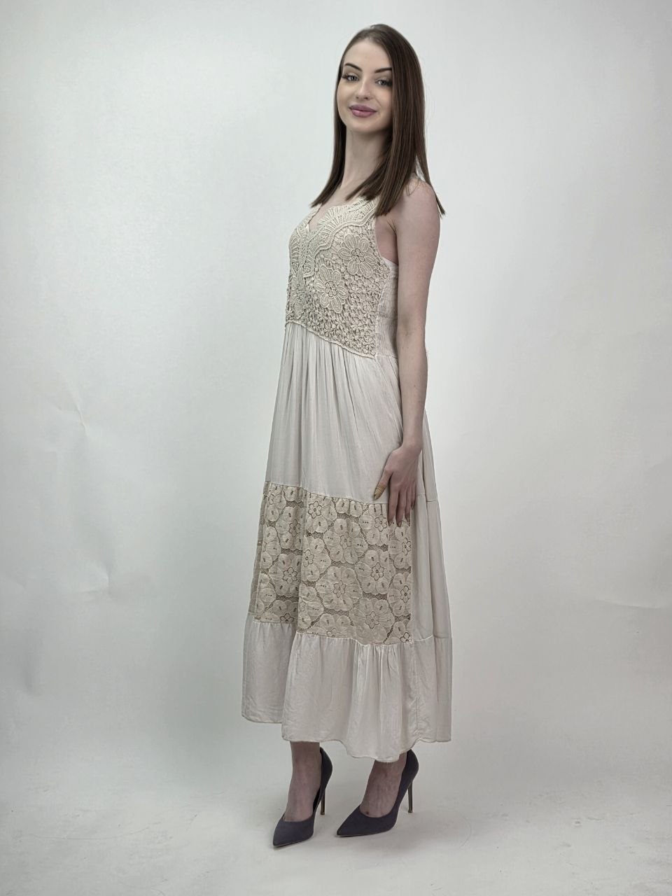 Sukienka Lace Écru koronkowa sukienka wiskoza - obrazek 5