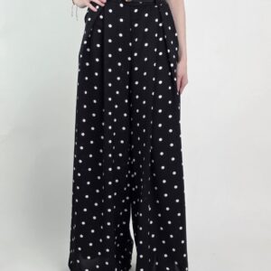 Spodnie Marcelki Noir Pois Elegancja w Groszki