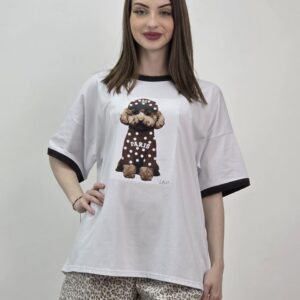 T-shirt Paris Puppy White –  bluzka z pudlem