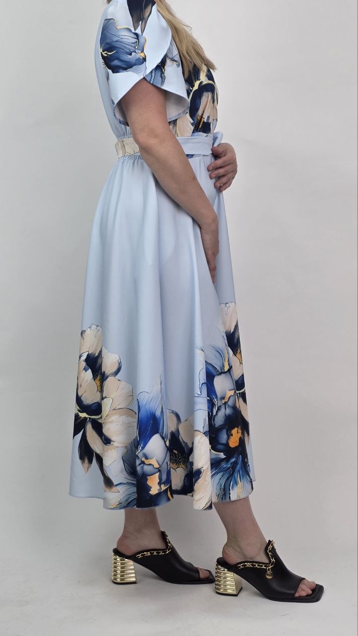 Sukienka Maxi Blue Blossom Premium - obrazek 2