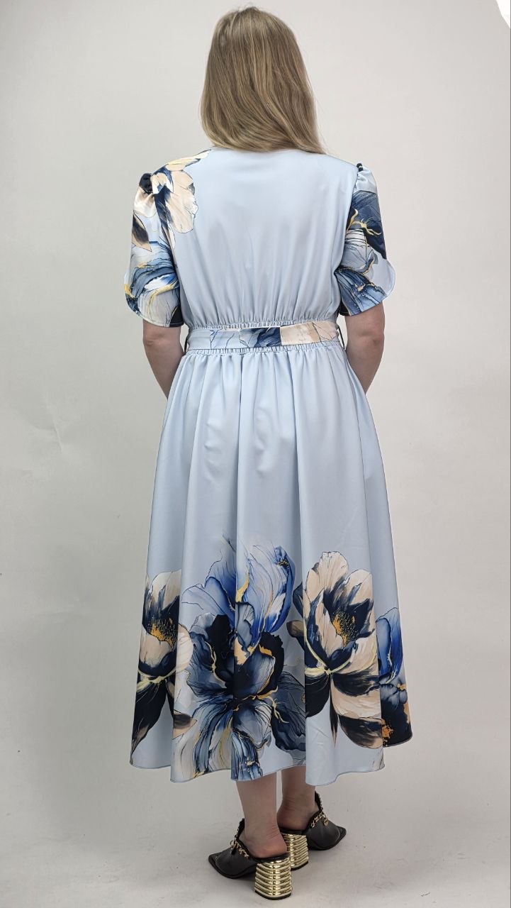 Sukienka Maxi Blue Blossom Premium - obrazek 3