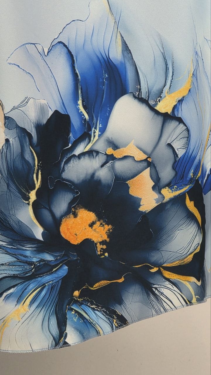 Sukienka Maxi Blue Blossom Premium - obrazek 4