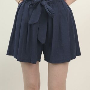 💙 Lniano-Wiskozowe Szorty Navy Breeze 💙