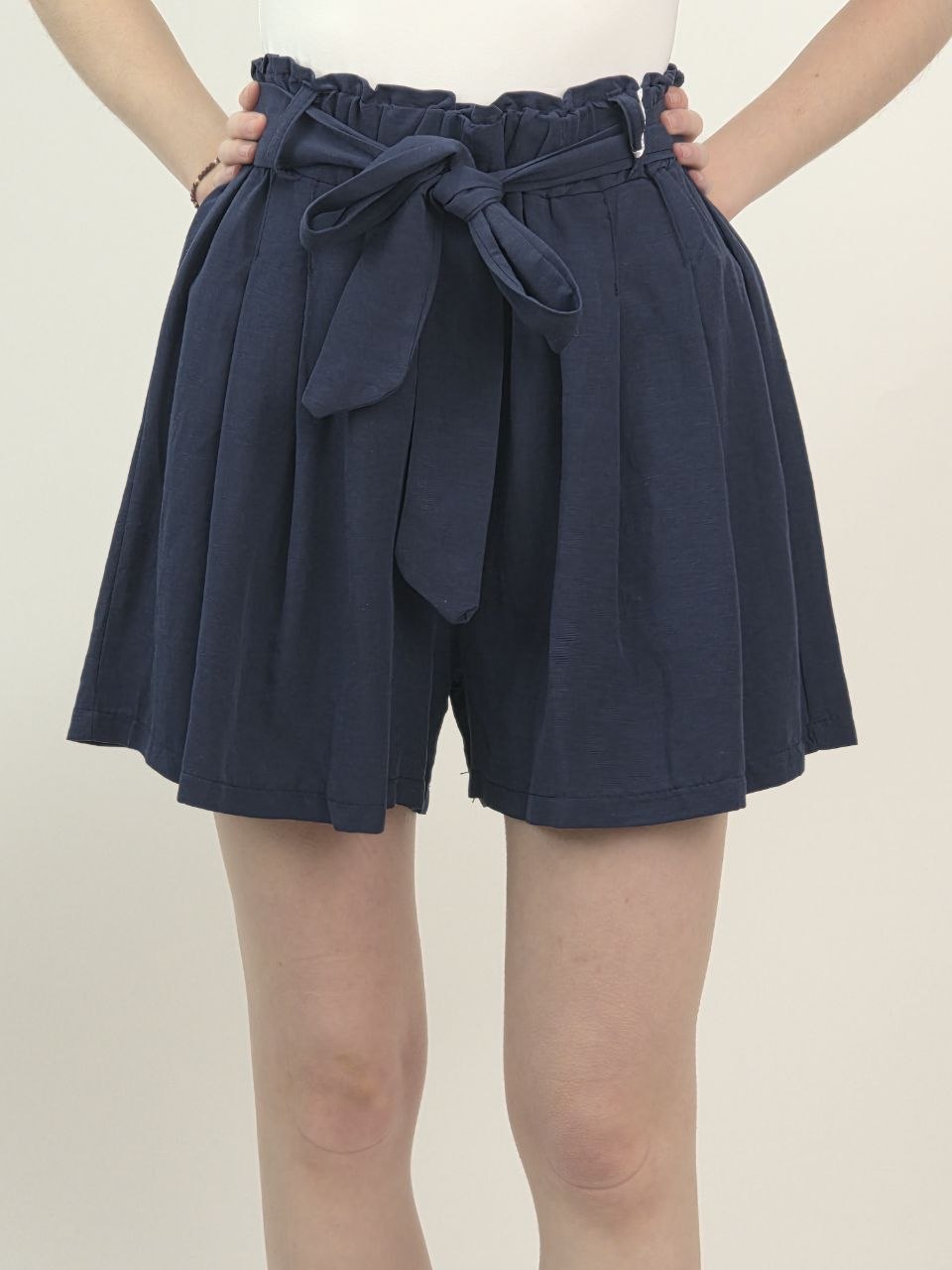 💙 Lniano-Wiskozowe Szorty Navy Breeze 💙