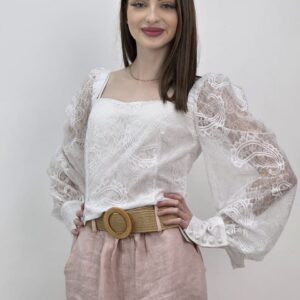 Bluzka Koronkowa Lumina Bianca Premium - Biel