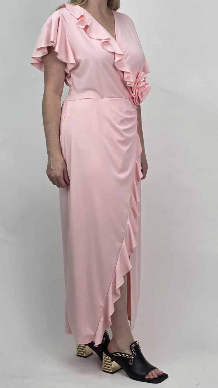 Sukienka Maxi Rose Elegance Pudrowy Róż - obrazek 2