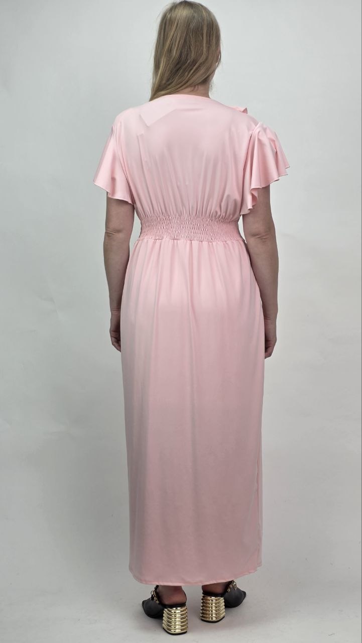 Sukienka Maxi Rose Elegance Pudrowy Róż - obrazek 3