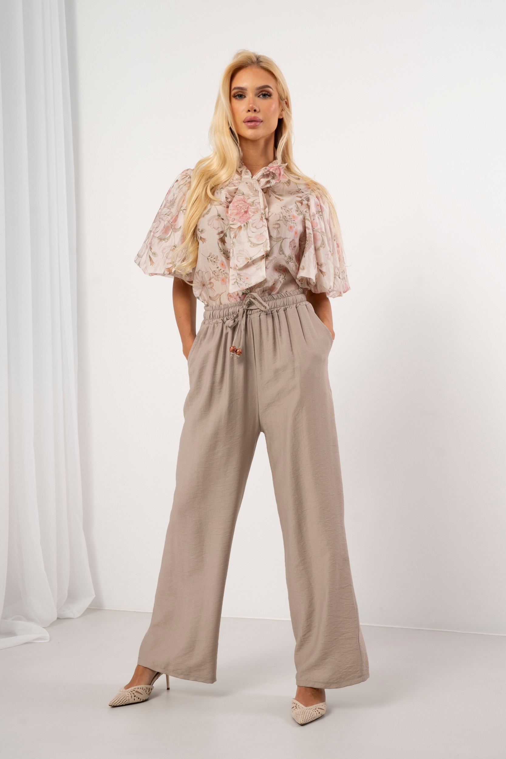 Spodnie Palazzo Soft Beige eleganckie