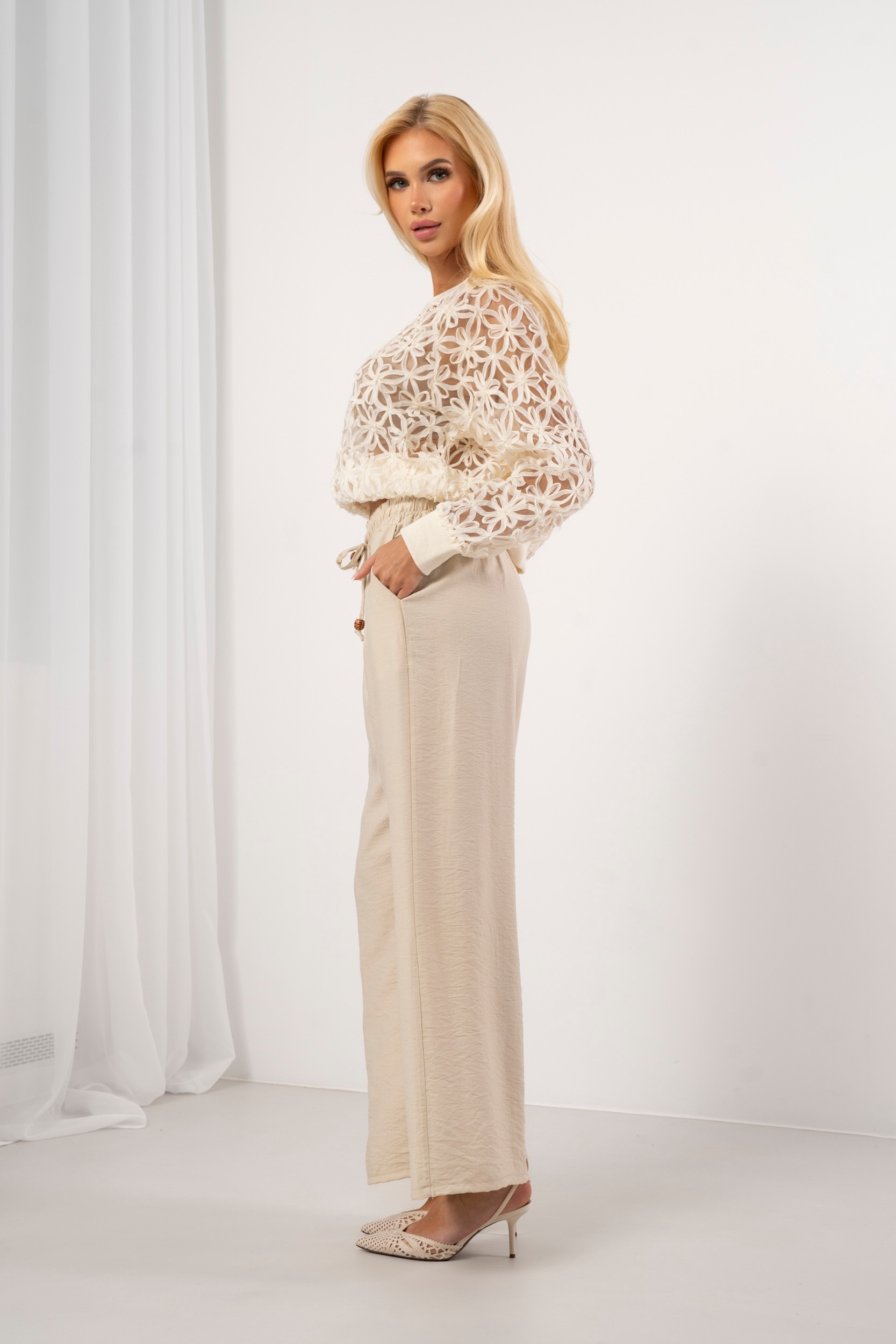 Spodnie Palazzo Soft Cream premium - obrazek 4