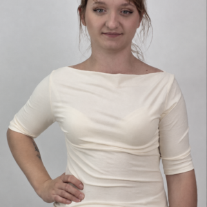 Taliowana bluzka bawełniana Bella Ecru