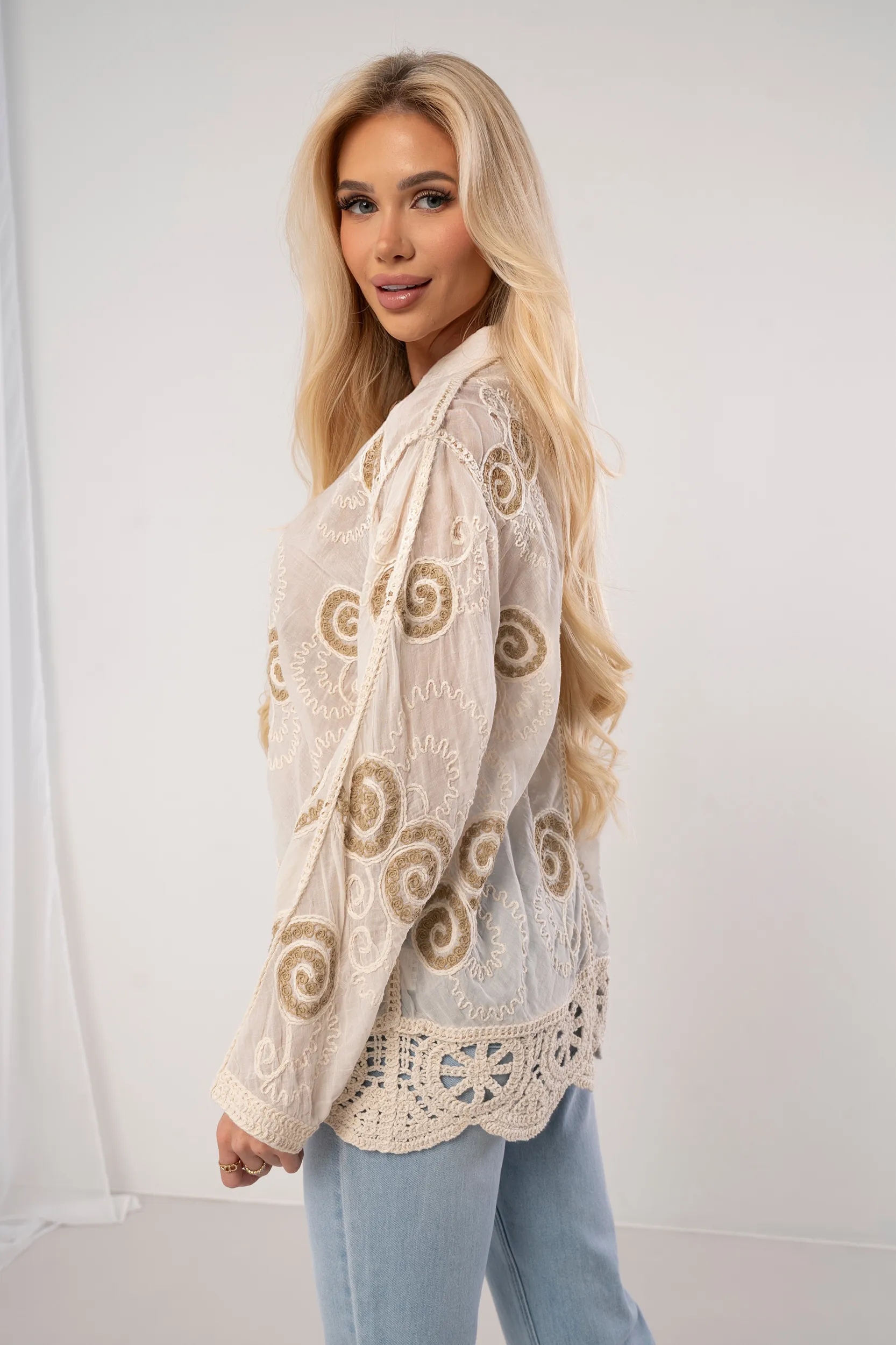 Koszula Boho Heritage – haftowana 100% bawełna - obrazek 3