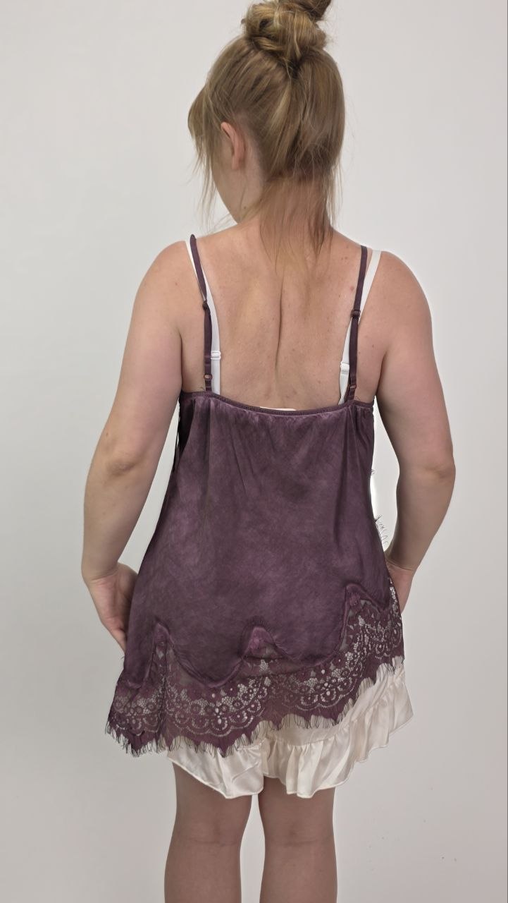 Asymetryczny top Toscana Lace Plum - obrazek 3