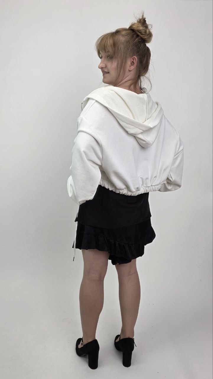 Włoska bluza bawełniana Firenze White - obrazek 2