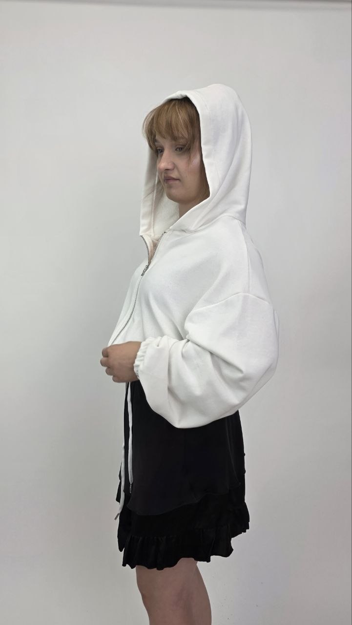 Włoska bluza bawełniana Firenze White - obrazek 3