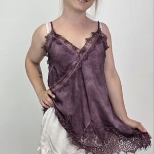Asymetryczny top Toscana Lace Plum