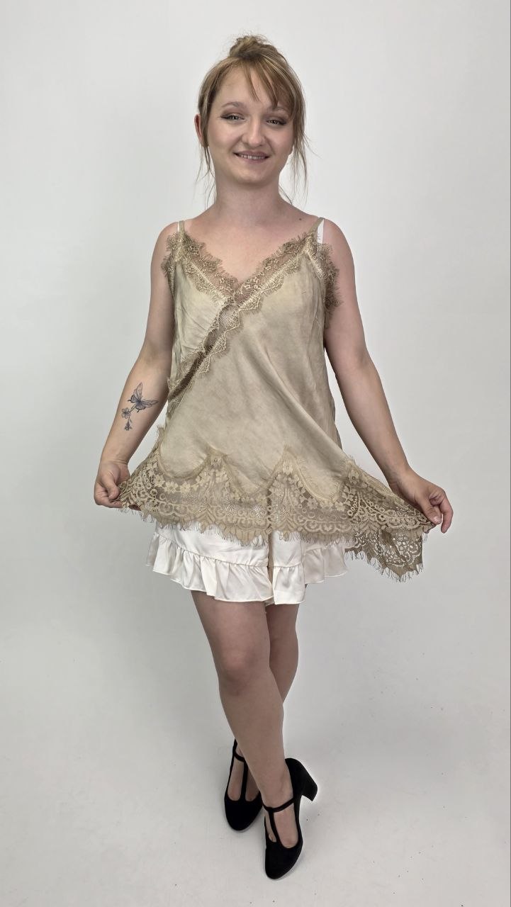 Asymetryczny top Toscana Lace Sand