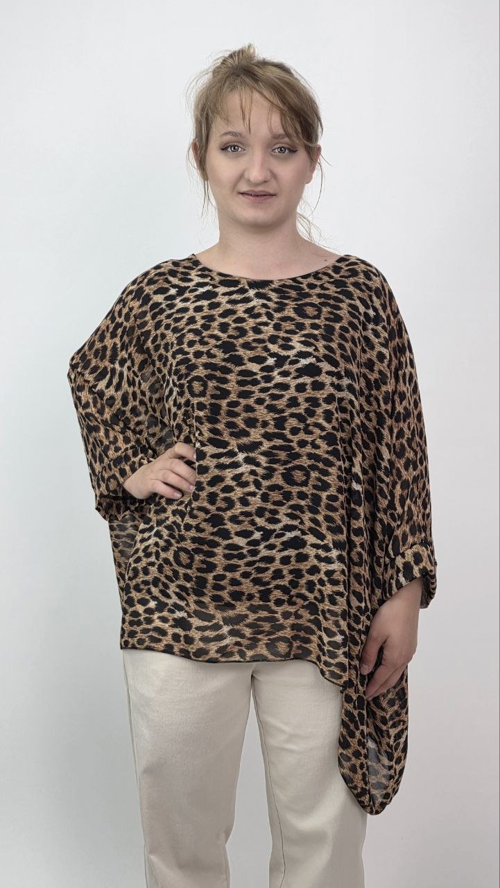 Bluzka Safari Chic Leopard– elegancka oversize - obrazek 2