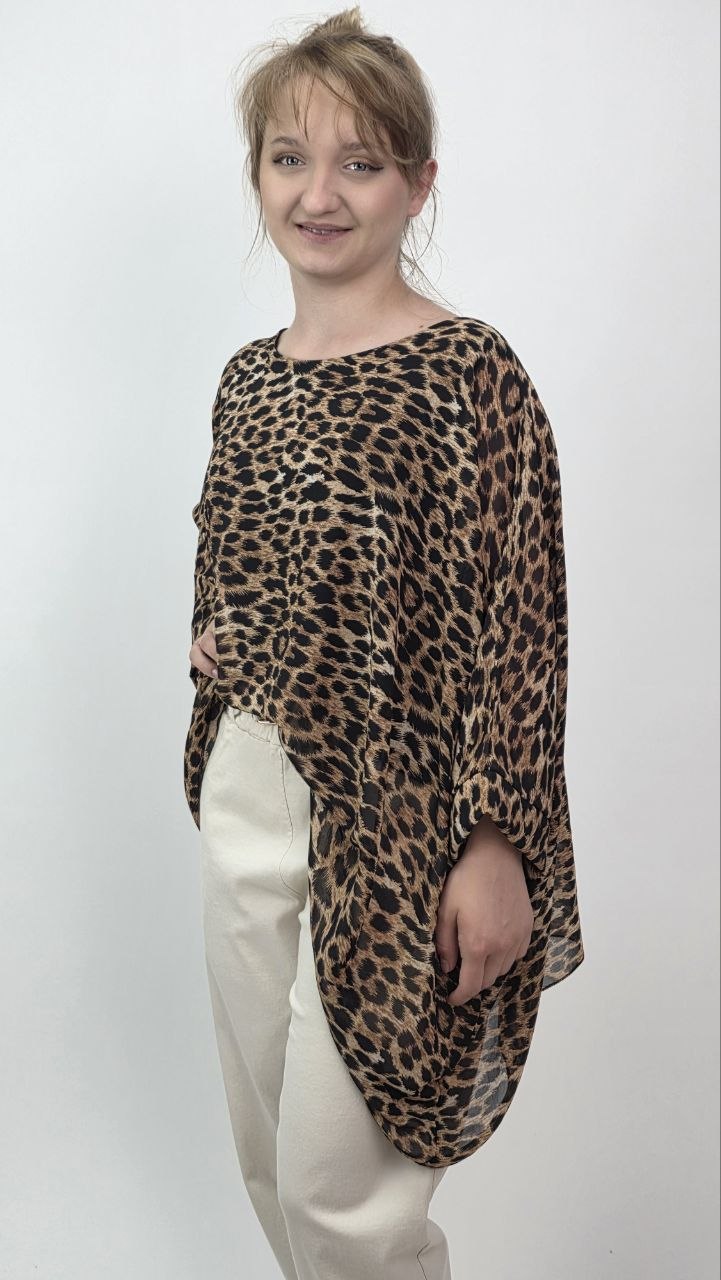 Bluzka Safari Chic Leopard– elegancka oversize
