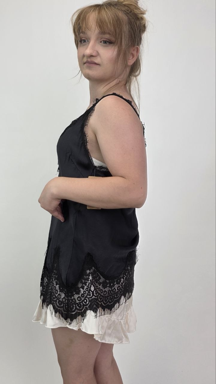 Włoski top z koronką Venezia Lace Black - obrazek 2