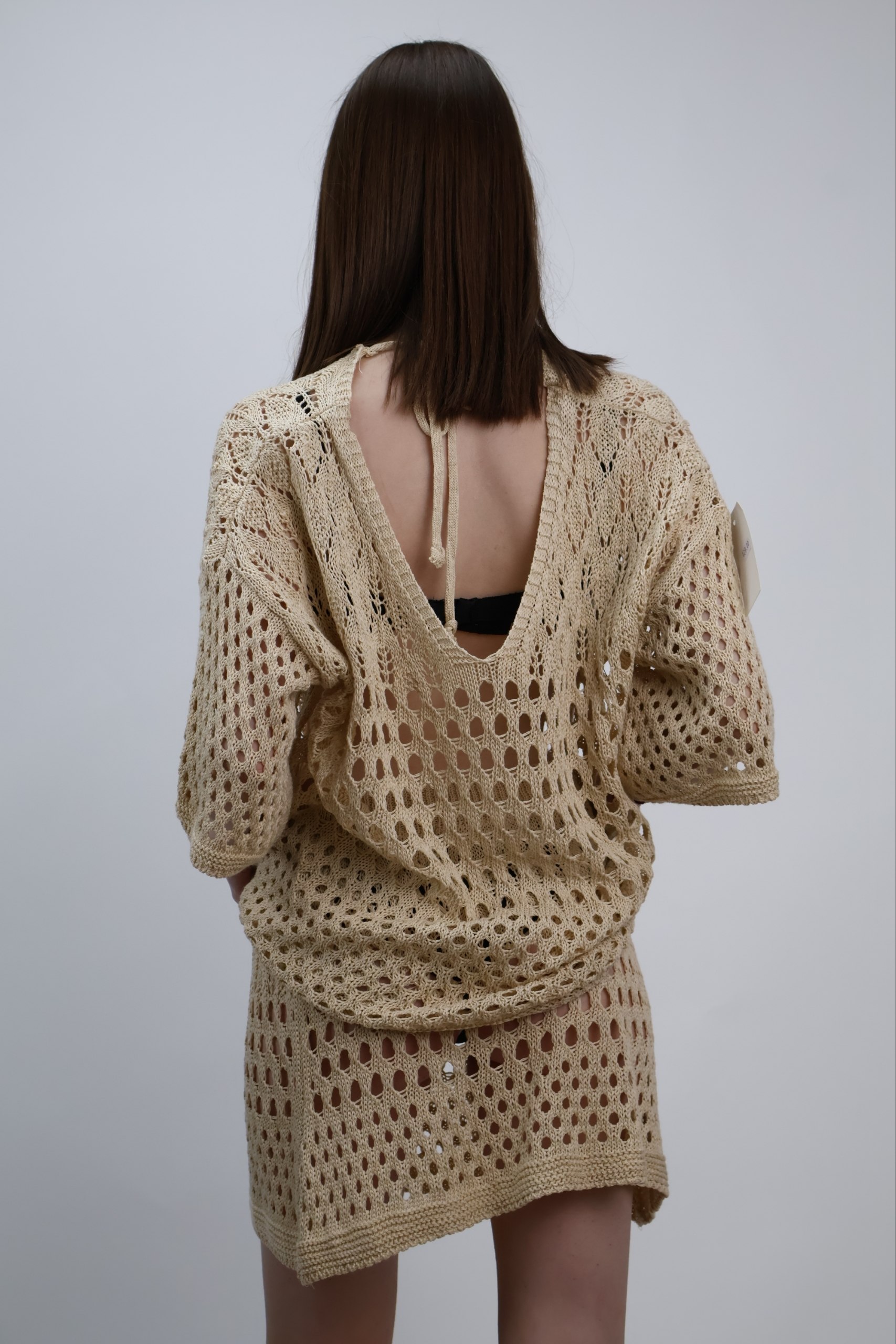 Komplet Crochet Riviera beżowy - obrazek 3