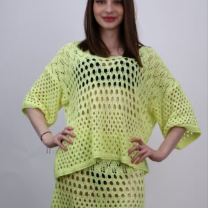Komplet Crochet Riviera limonkowy