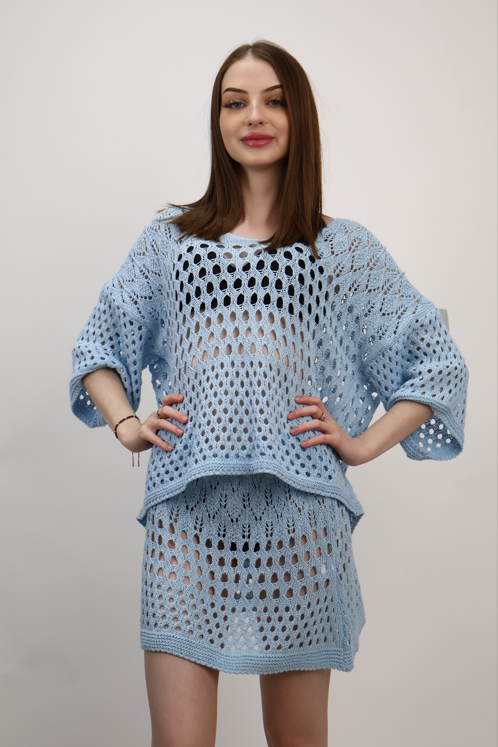 Komplet Crochet Riviera beżowy