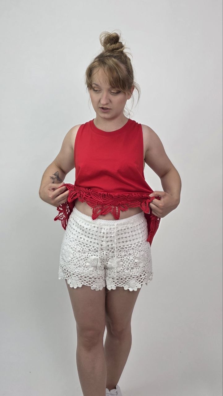 Szorty Boho Crochet Premium White - obrazek 2
