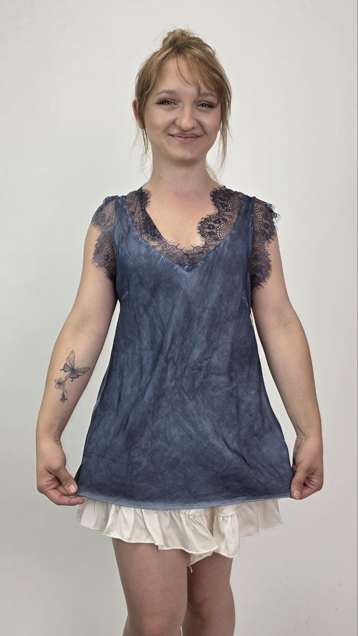 Dekatyzowany top Capri Lace Denim