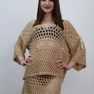 Komplet Crochet Riviera Sand – piaskowy