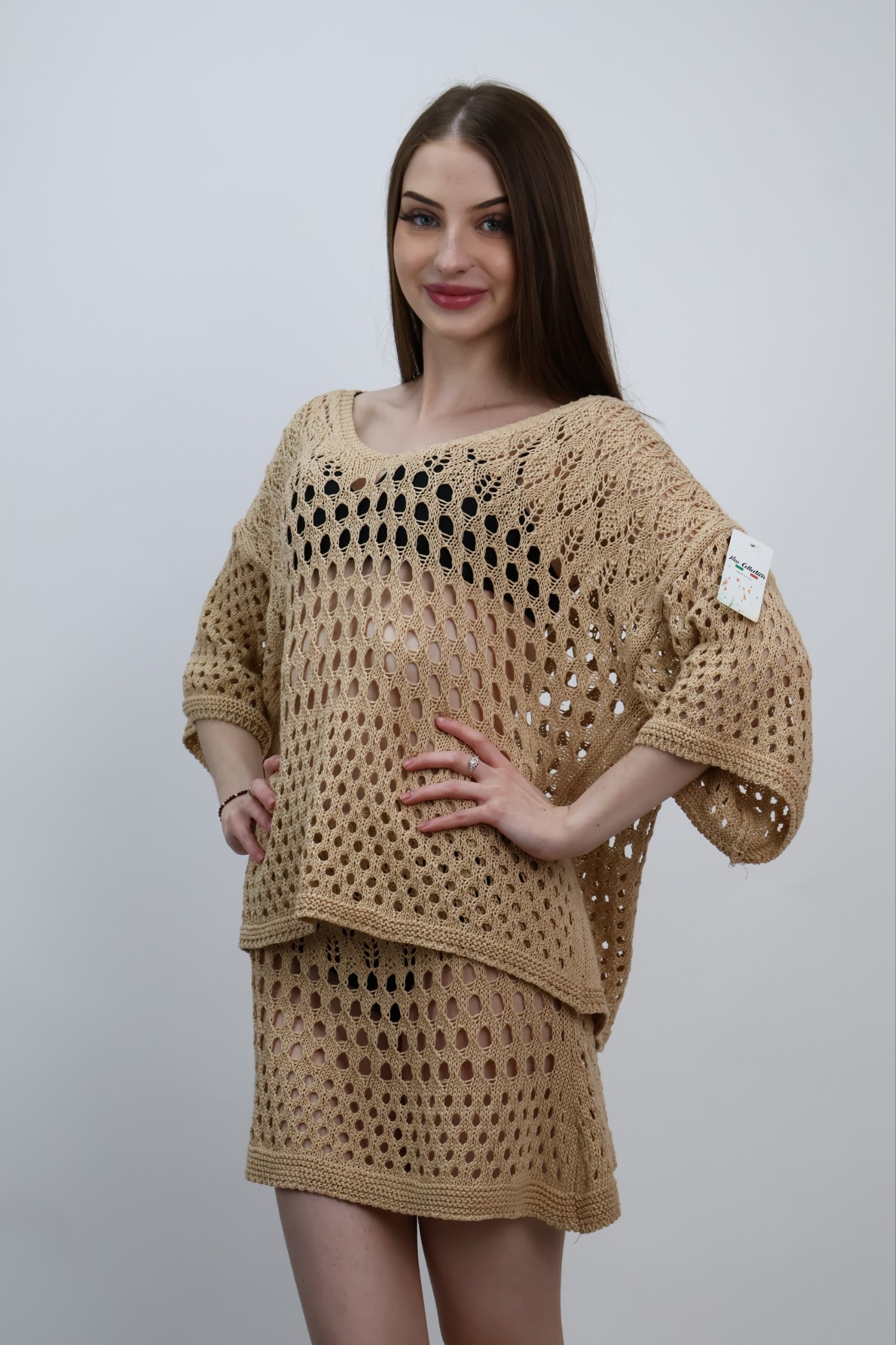 Komplet Crochet Riviera Sand – piaskowy - obrazek 2
