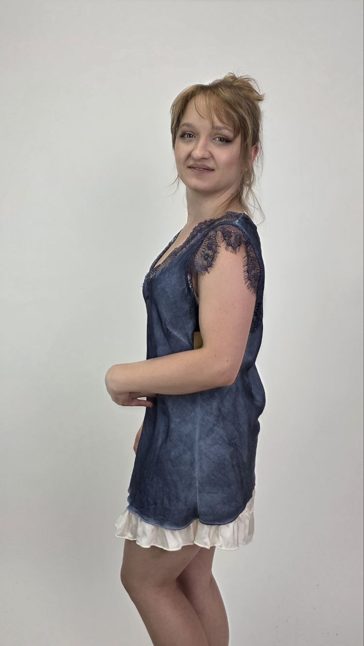 Dekatyzowany top Capri Lace Denim - obrazek 3