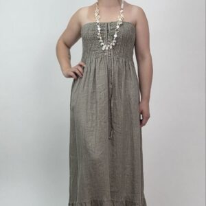 Sukienka Lniana Capri Taupe Premium