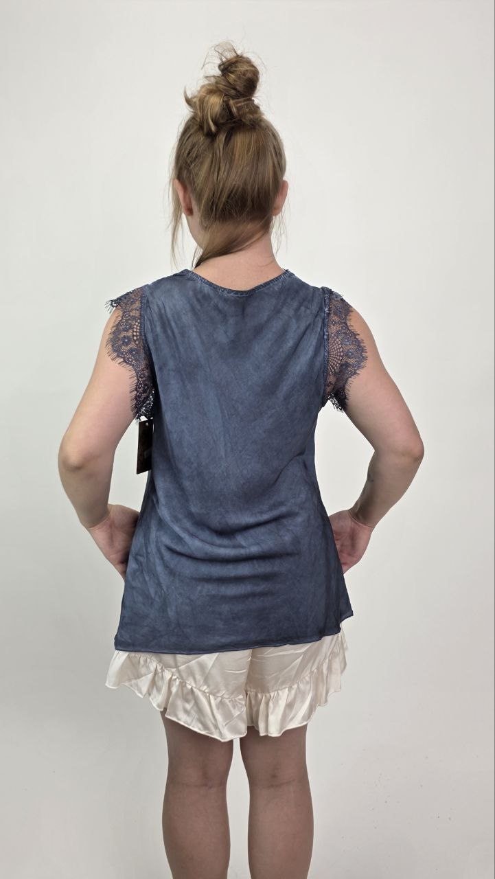 Dekatyzowany top Capri Lace Denim - obrazek 2