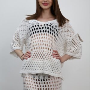 Komplet Crochet Riviera biały
