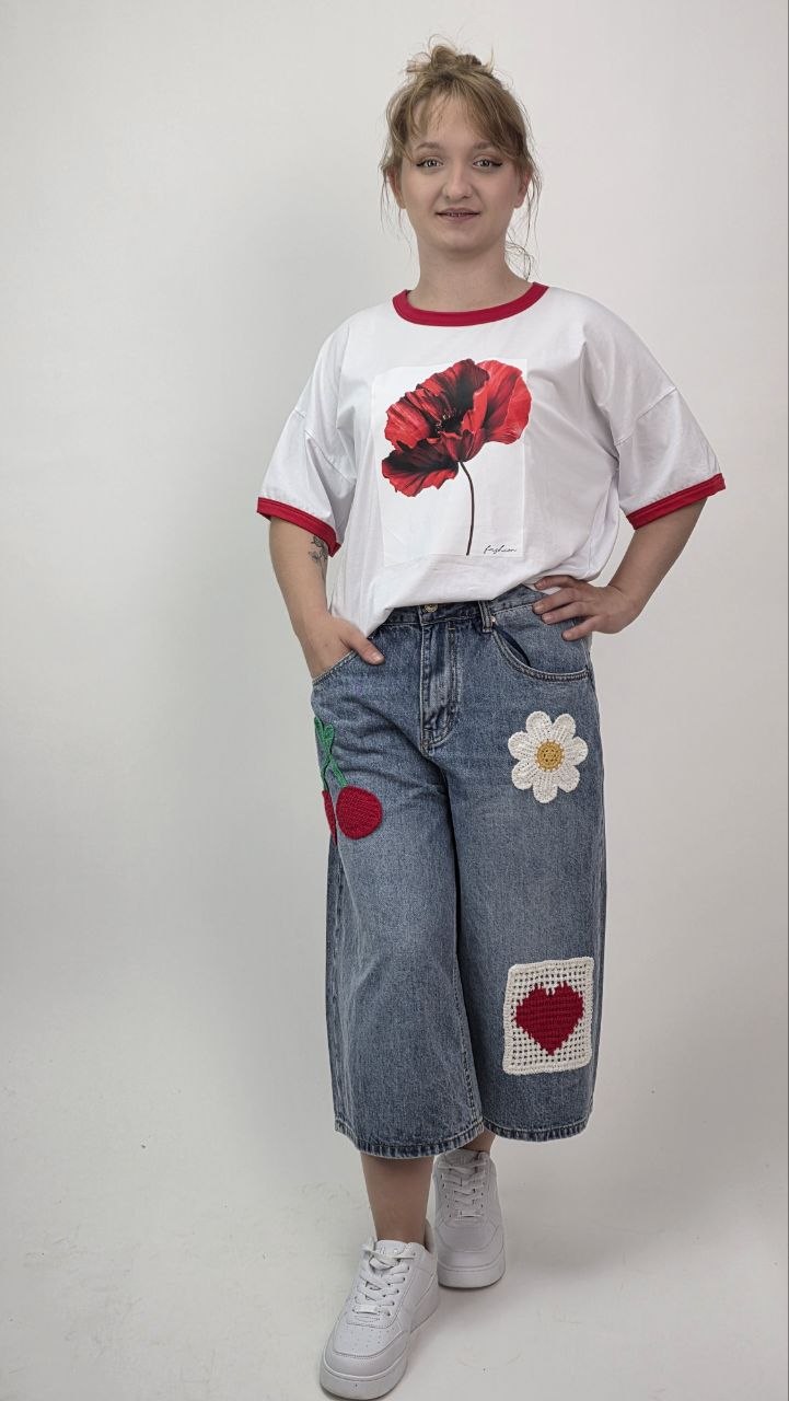 T-shirt Red Poppy Premium biała bluzka mak - obrazek 4