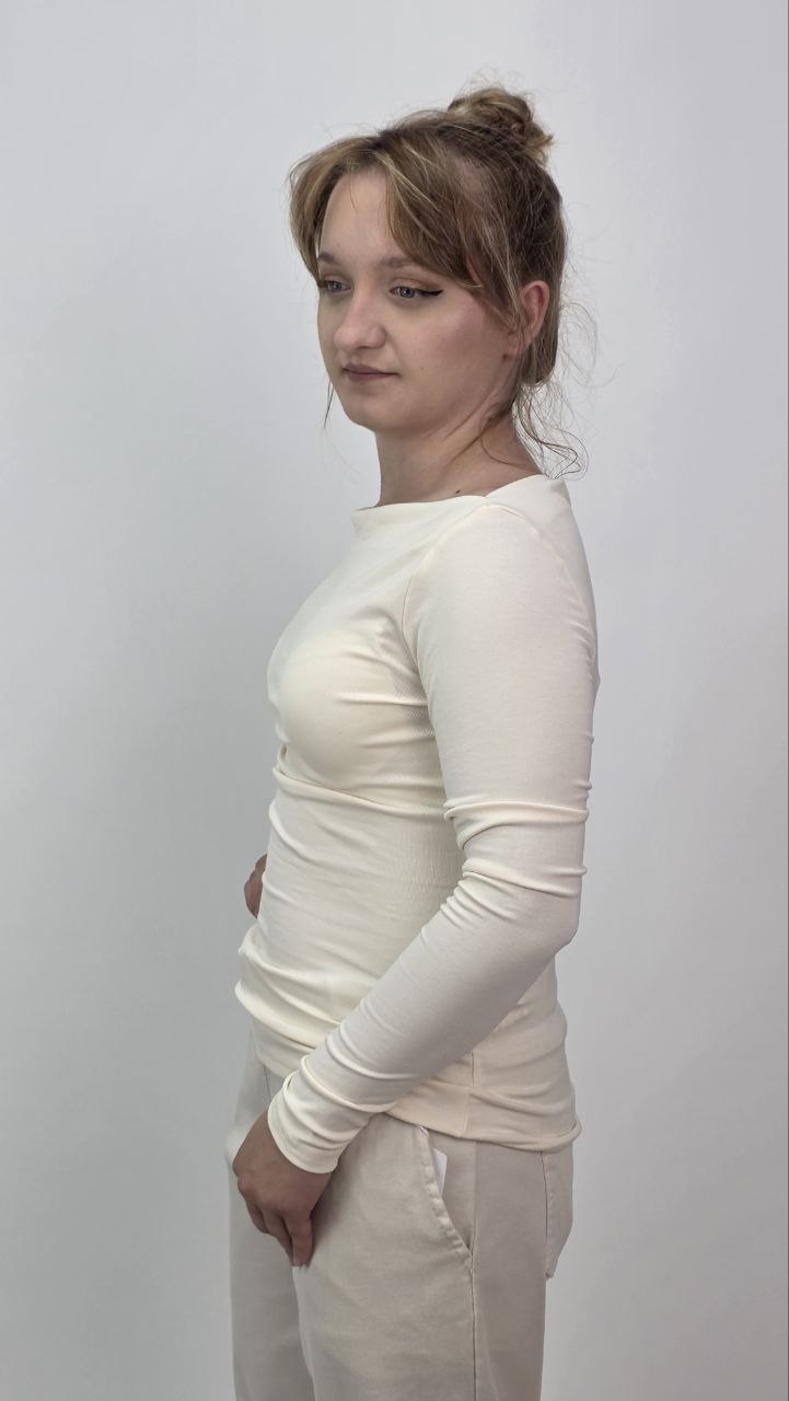 Bluzka Ecru Łódka Slim Premium - obrazek 2
