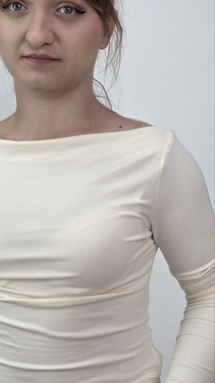 Bluzka Ecru Łódka Slim Premium - obrazek 3