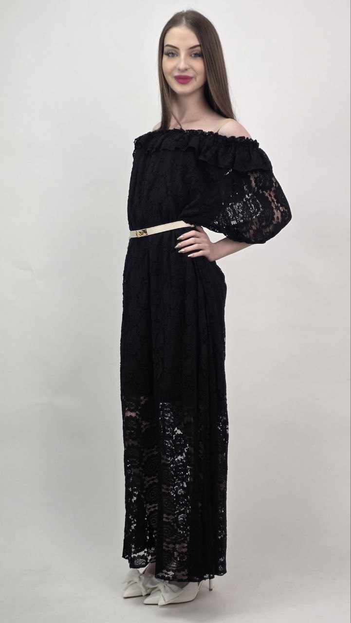 Sukienka Koronkowa Black Romance Maxi - obrazek 5