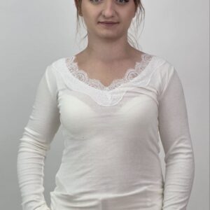 Bluzka Prążkowana Soft Lace Ecru