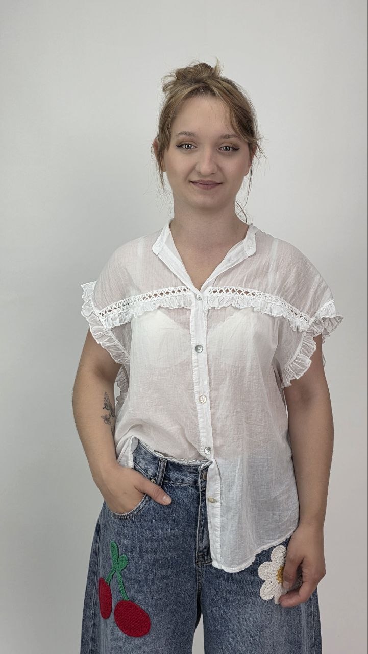 Koszula Boho Pure Cotton Bianca
